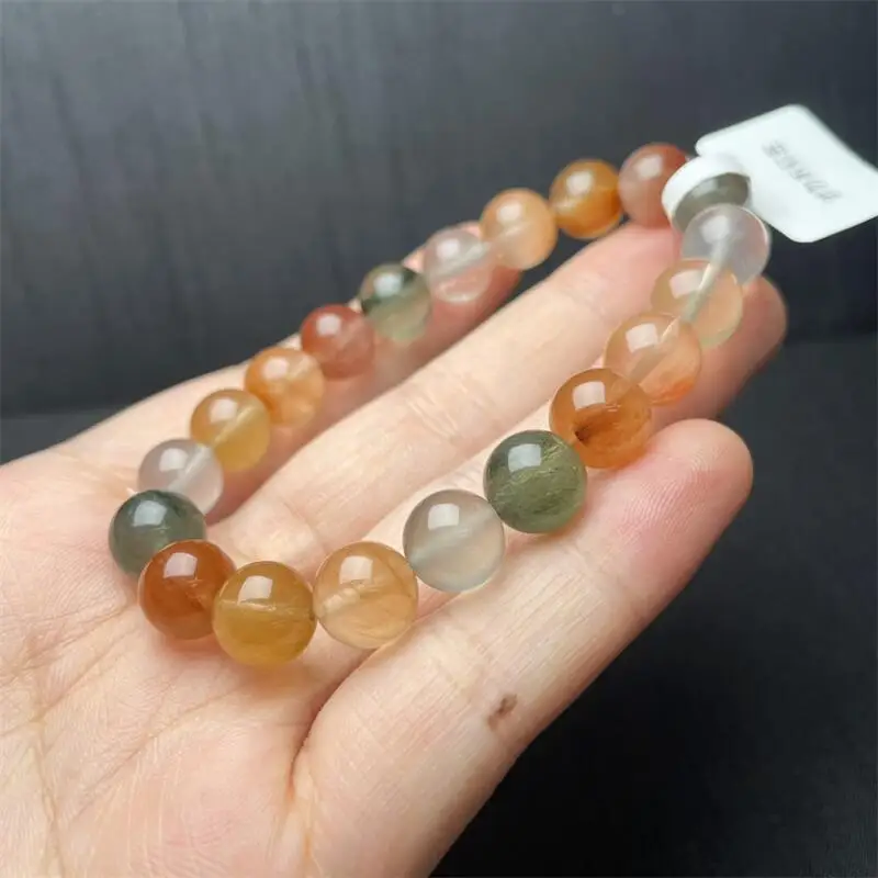 

8MM Natural Colored Rabbit Hair Quartz Bead Bracelet Fashion Reiki Healing Jewelry Holiday Gift 1PCS