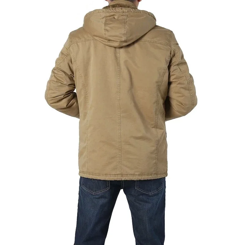 New Cotton Coat Men\'s Mid Length Winter Coat Military Large Size Old Man\'s Cotton Coat