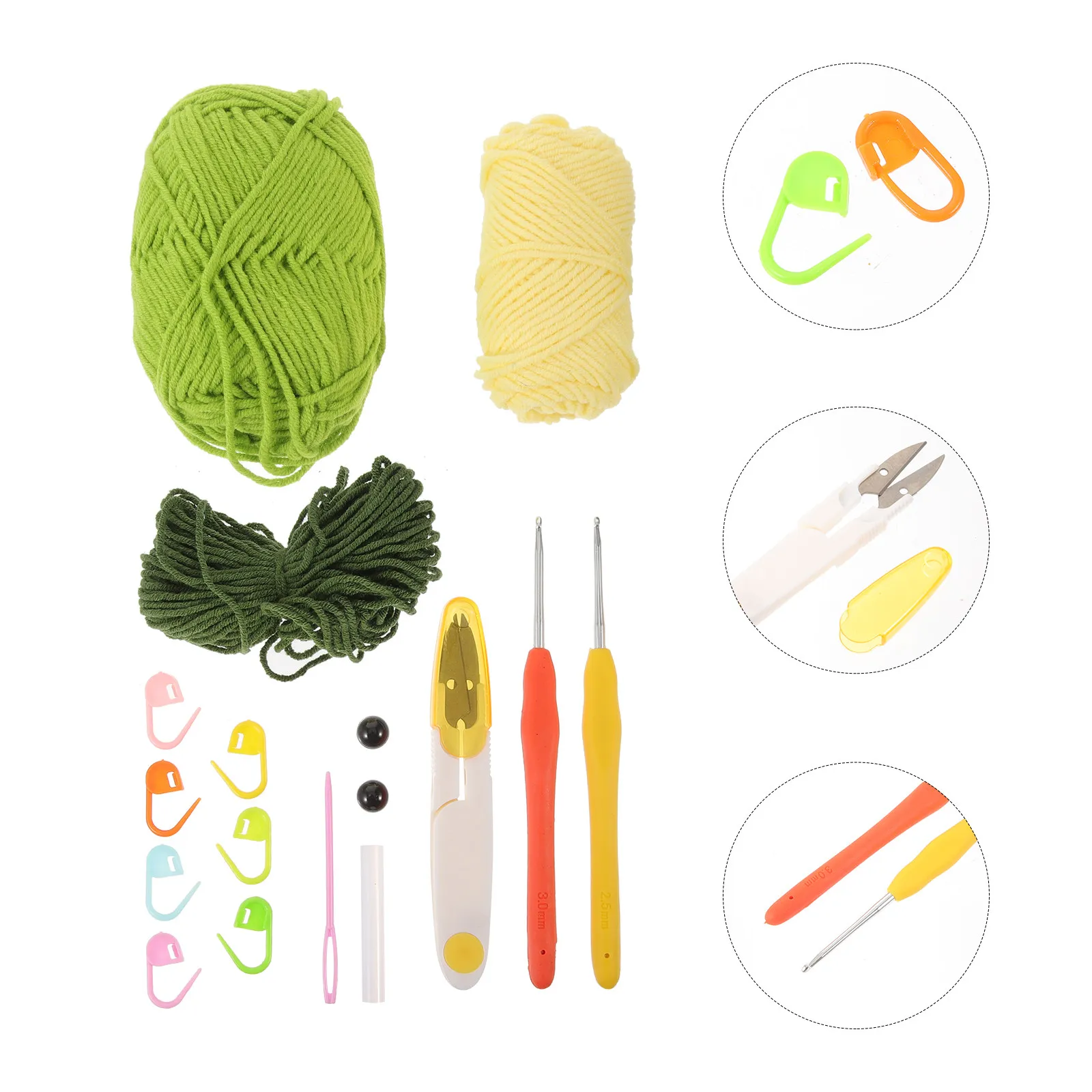 1Set Crochet Dinosaur Craft Kit Complete Tools Exquisite Workmanship Fresh Colors Tabletop Decor Crochet Kit for Beginners