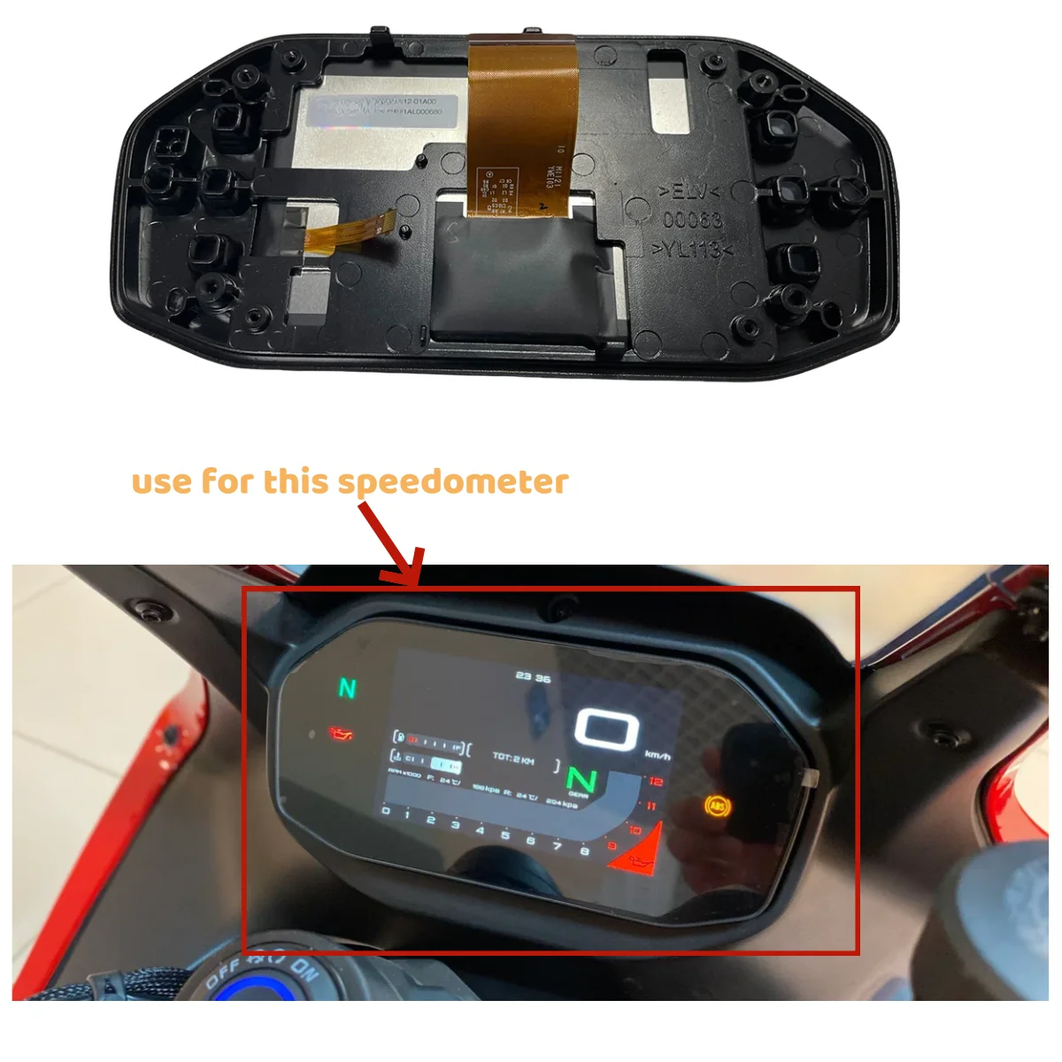 LCD Diasplay Panel for QJMOTOR SRK600RC 600 SRK600 QJ600GS-3D 2022 Motorcycle Dashboard Instrument Cluser