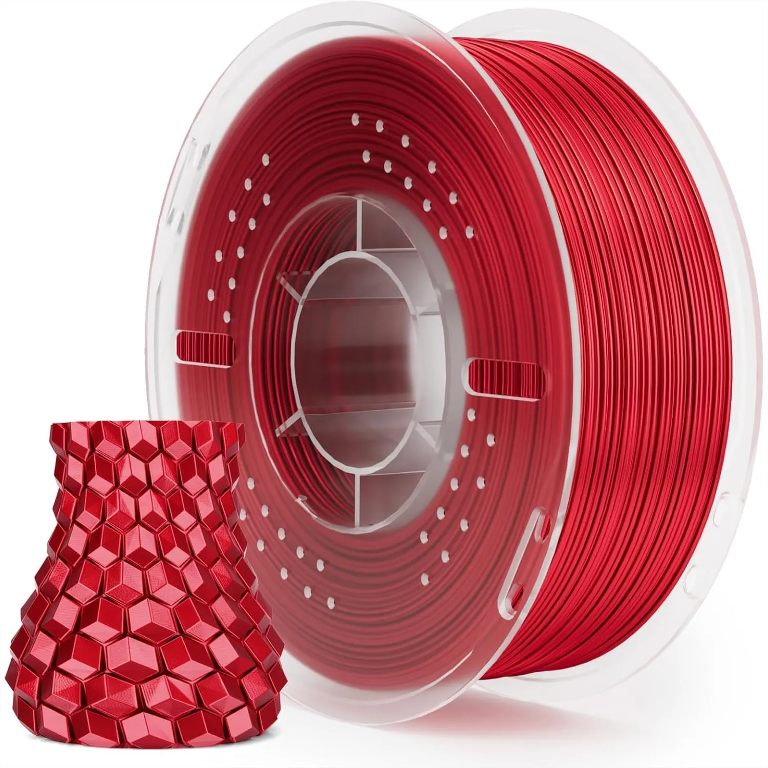 

Silk PLA Filament 1.75mm Red 1KG, 3D Printer Filament with Glossy Finish, Dimensional Accuracy +/- 0.02mm for Most FDM Printers