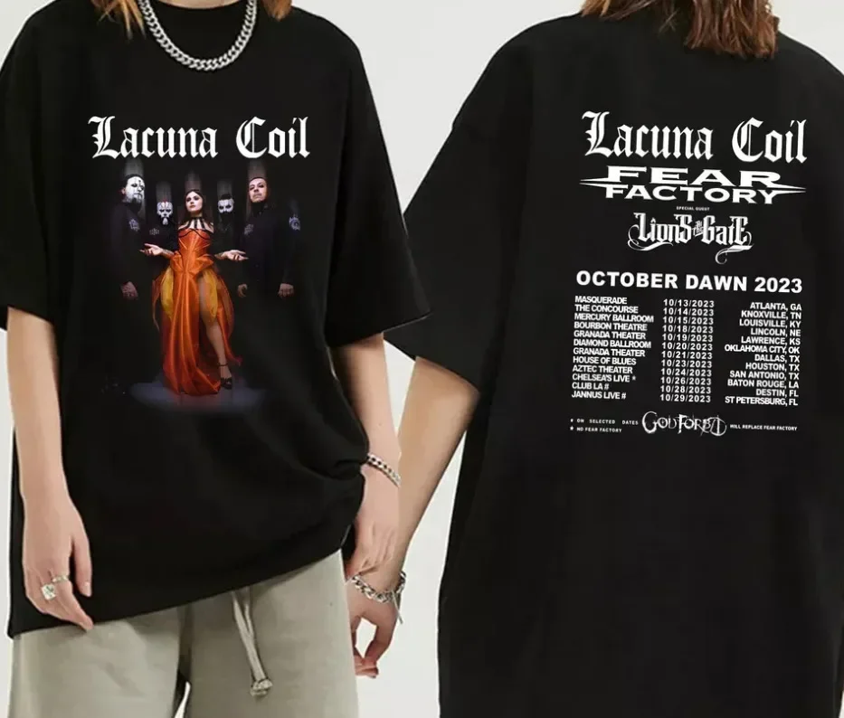 Lacuna Coil 2023 Dawnn Uus Tour Tshirt