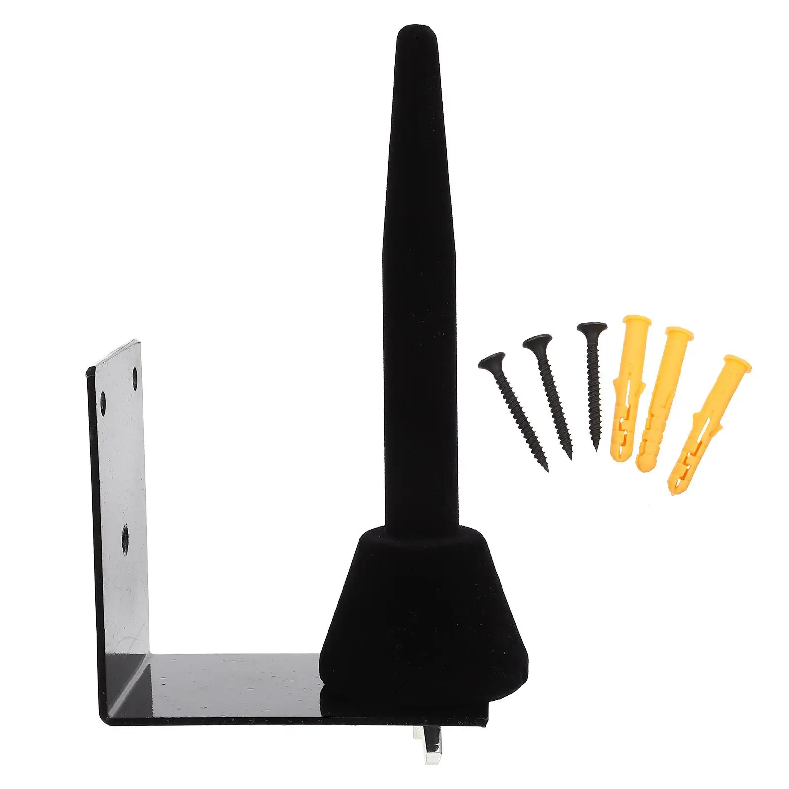 Wall mounted Flute Clarinet Rack Black Tube Hanger Metal Easy Install Detach Prevent Scratches 3 Screws Included