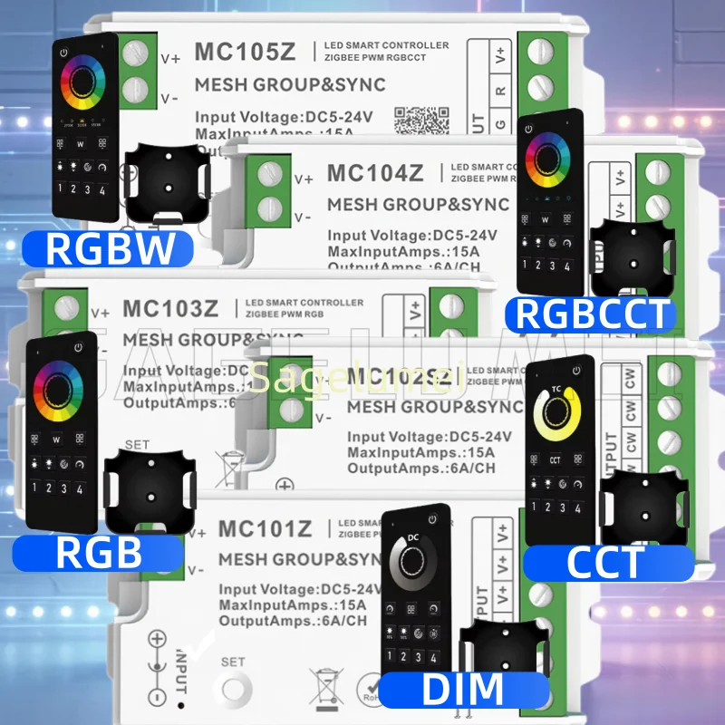 

Zigbee Controller DC5V-24V Tuya Smart Life Home Dimmer Cct Rgb Rgbw Rgbcct Led Light Strip Mesh Alexa Button Switch Kits Max15A