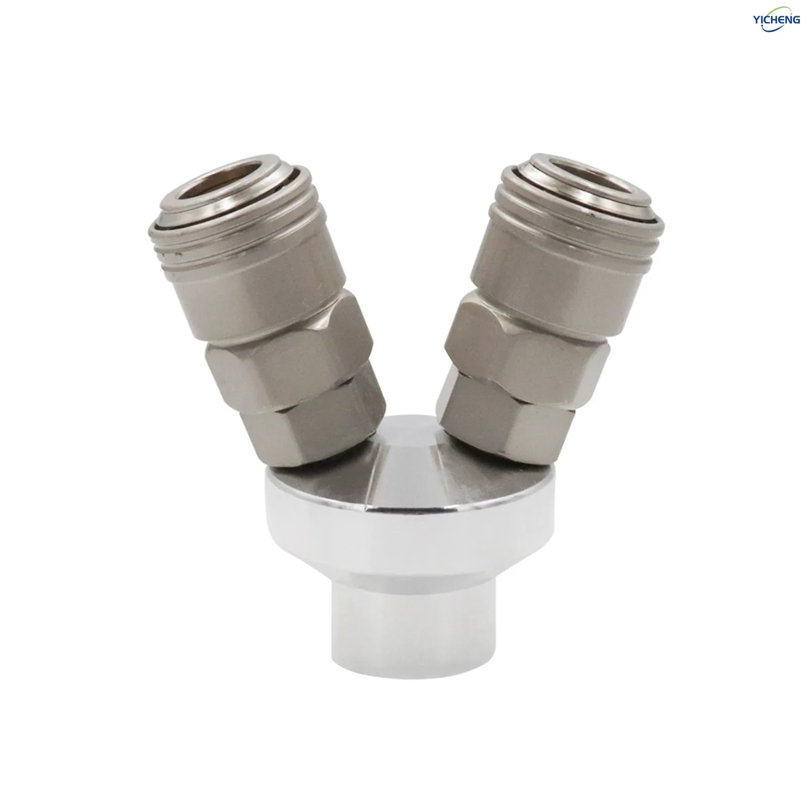 YICHENG PNEUMATIC Connettore rapido autobloccante. pompa dell'aria, compressore d'aria, connettore a 2 passaggi, corpo in acciaio al nichel Premium