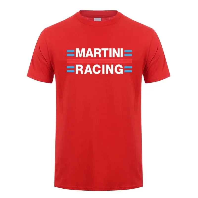 Martini Racing T Shirt Cotton Summer Short Sleeve Printed Loose Casual Men\'s Oversized T Shirt Stylish and Simple