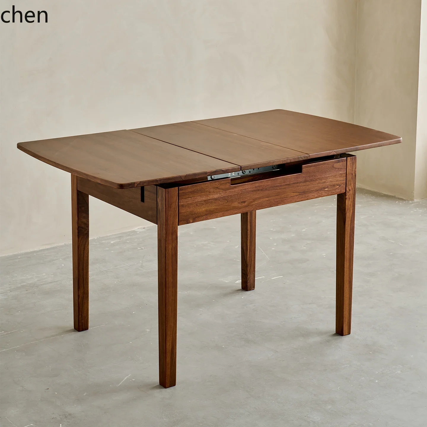 W5.19 all-solid wood dining table and chair size apartment restaurant retractable dining table chair multi-functional card table
