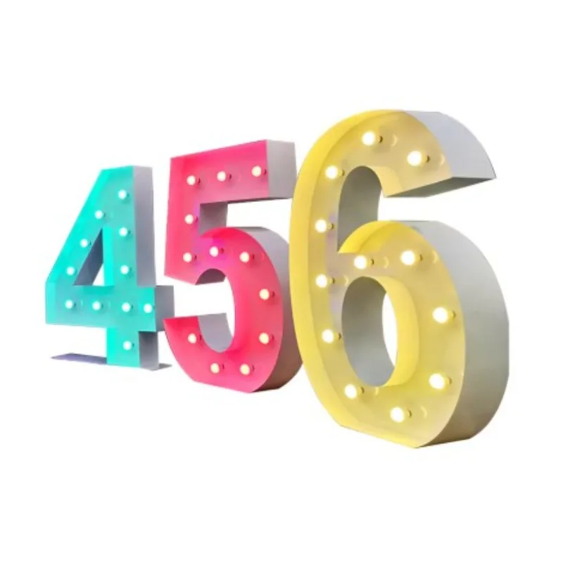 

LED oversized floor-to-ceiling digital light birthday wedding props scene arrangement decorative numbers