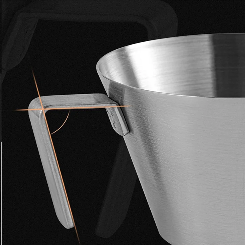 

AA19 100Ml Coffee Measuring Cup Stainless Steel Milk Cup Chic Cafe Kitchen Accessories