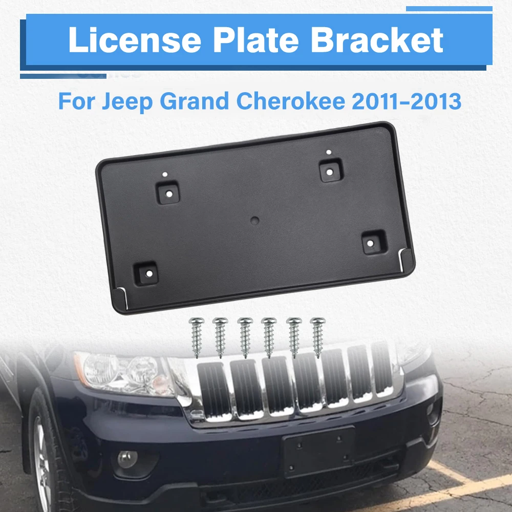 

For Jeep Grand Cherokee 2011 2012 2013 Car Front Bumper License Plate Frame Mounting Bracket Holder Accessories 68102165AA