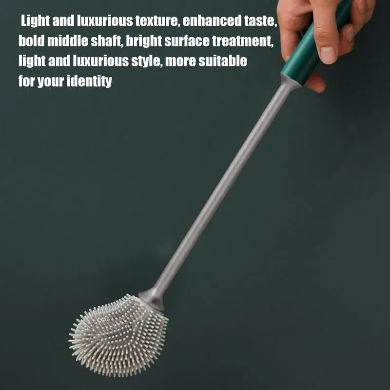 Silicone Toilet Brush Long Handle Toilet Brush Golf Shape Modern Hygienic Bathroom Soft Bristle Quick Dry Toilet Sinks Brushes