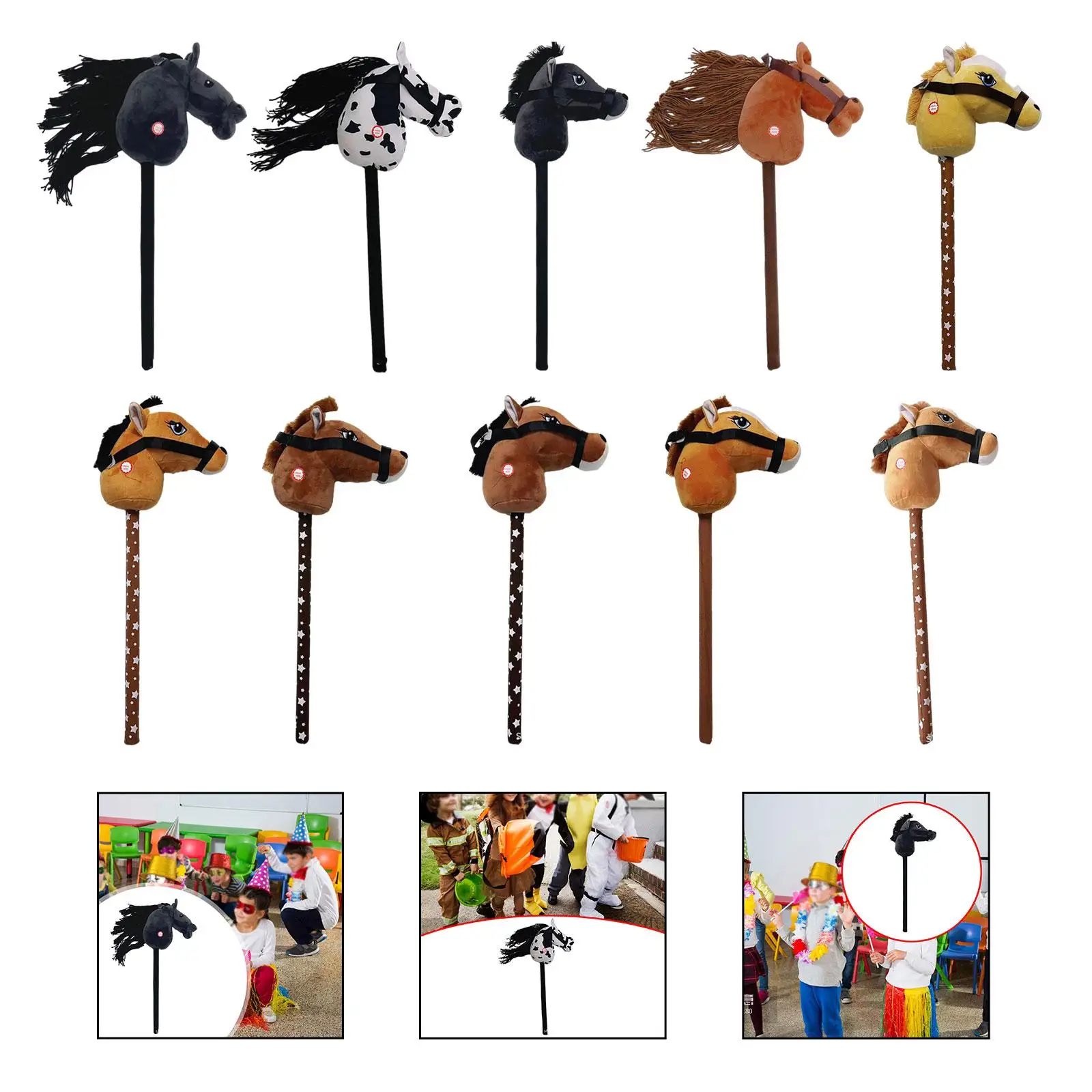 Interactive Plush Stick Horse Toy for Kids Real Galloping Sound Balance Skill Learning Children's Toys