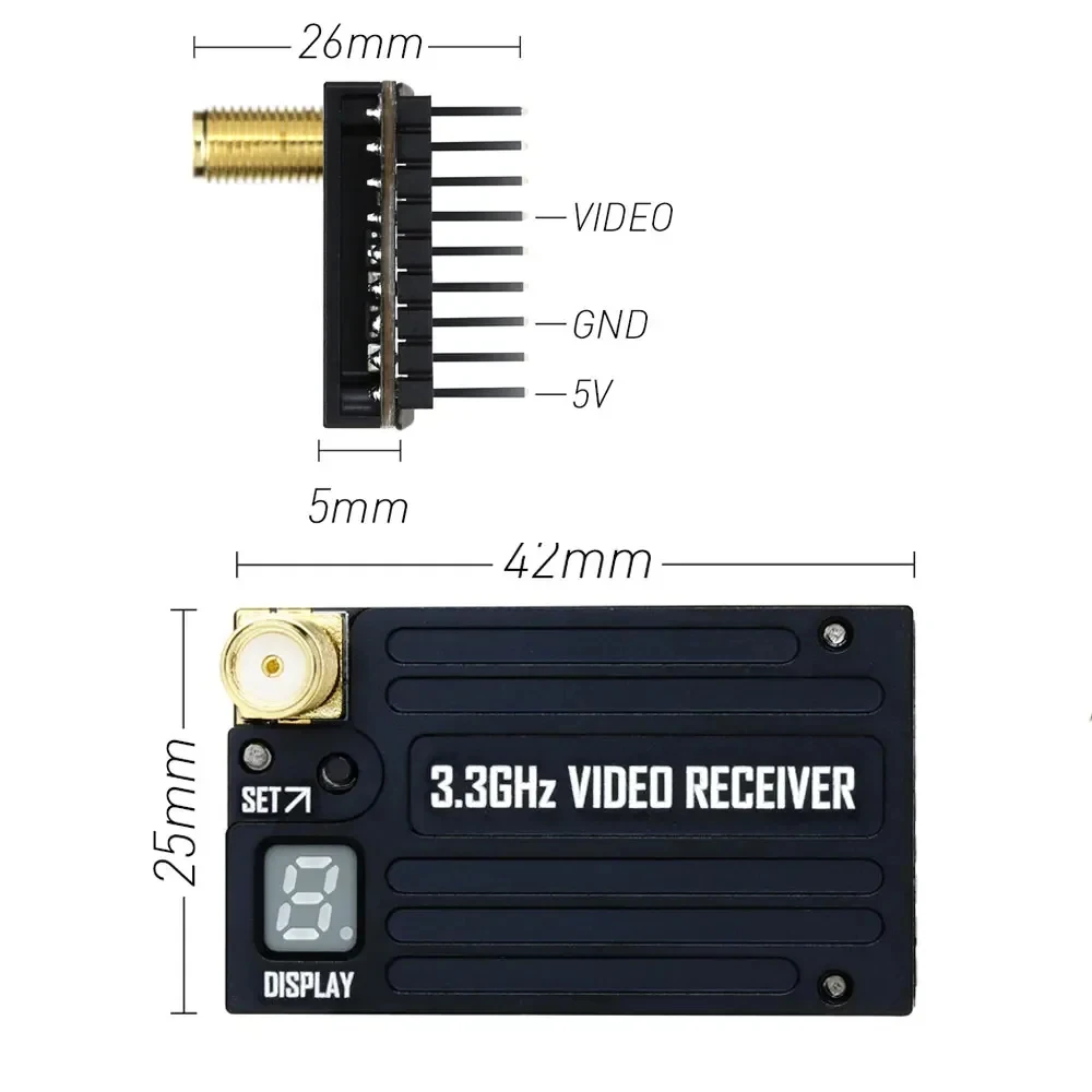 

Видеопередатчик RUSHFPV 3.3G 4W VTX с поддержкой протокола IRC Tramp, 7-30В, и модуль VRX 3.3ГГц для очков, для FPV-дронов дальнего радиуса действия