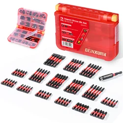 Geinxurn Impact Screwdriver Bits Set, Magnetic S2 Steel Multi Insert Power Bits Tips with Storage Box(PH/TORX/SQ/PZ/SL)