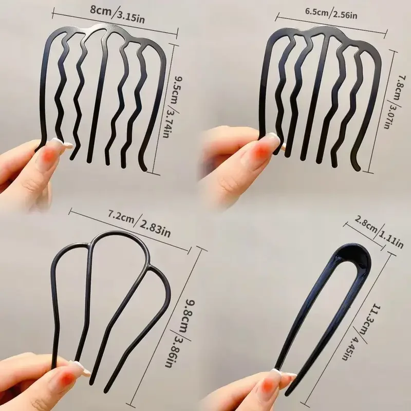 8 قطع-مجموعة-الحد الأدنى-u-shapod-barrette-vintage-hair-barrette-stick-الطراز الفرنسي-الشعر المتموج-الجانب-مشط-إكسسوارات الشعر-هدية