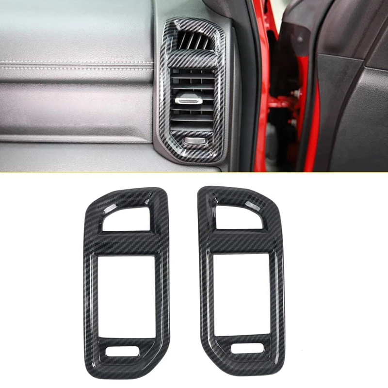 for Dodge Ram 1500 2019 2020 Car Accessories Front Side A/C Air Conditioner Outlet Vent Cover Trim Carbon Fiber Grain