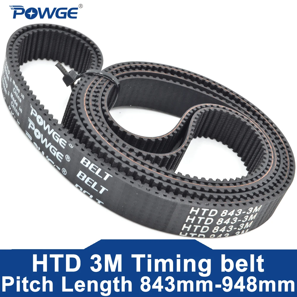 

POWGE HTD 3M Timing belt Lp=843 849 852 855 858 861 870 882 885 888 900 909 915 921 930 933 936 939 945 948 Width 6-30mm Rubber