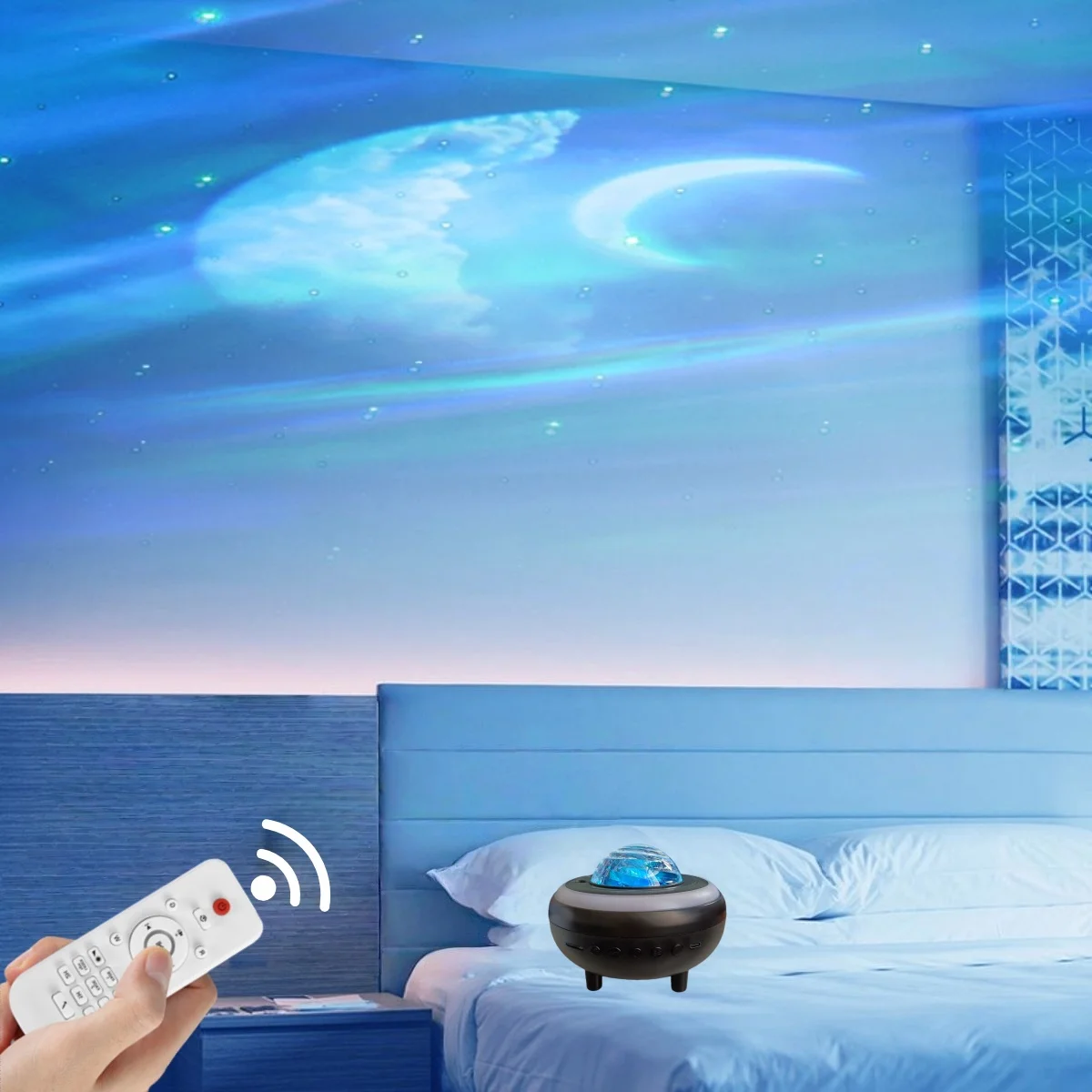 1 قطعة ضوء عرض صوت السماء المرصعة بالنجوم بالليزر ، ضوء جو مكبر صوت بلوتوث عن بعد ، ضوء ديكور رومانسي لغرفة النوم #2