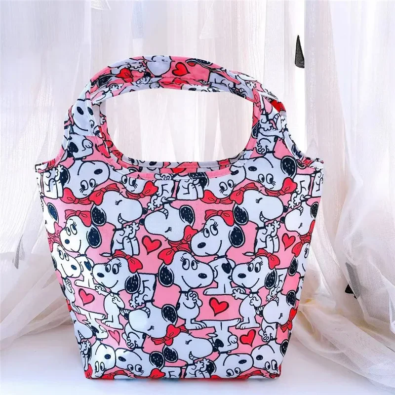 Snoopy borsa termica di grande capacità carina impermeabile Oxford borsa termica per il pranzo con cerniera portatile per le donne Lunch Box Picnic