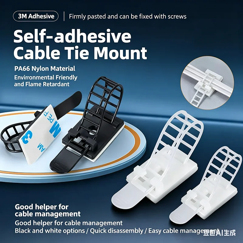 Adjustable Cable Organizer Wire Winder Clip Earphone Holder Self Adhesive Mouse Keyboard Cord Management USB Charger Protector