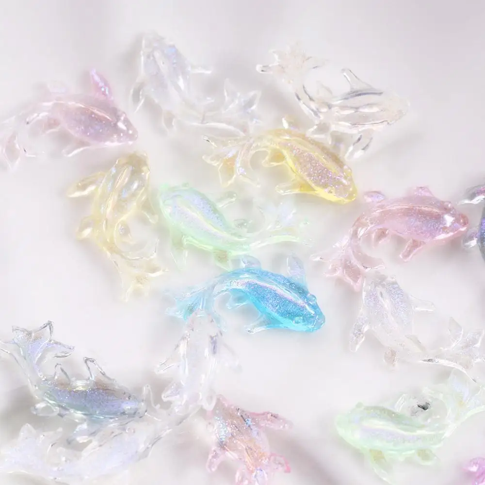 Art Decor Crafts DIY Ornament Goldfish Resin Figurine Crafts DIY Scrapbook Goldfish Art Decoration Goldfish Nail Rhinestones