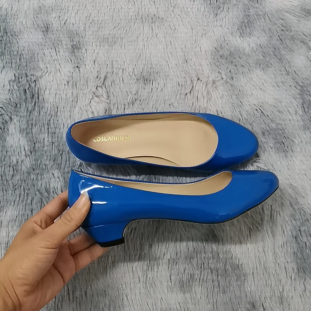 Sexy dignified Women\'s Round Toe Casual Shoes PU Leather Low Heels Pumps Flat wedding shoes 1046-1PA