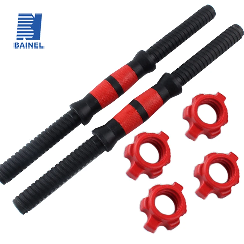 2PCS Durable Dumbbell Rods with Thread Fitness Dumbbell Rods for Weightlifting Strength Training Barbell Training and Fitness