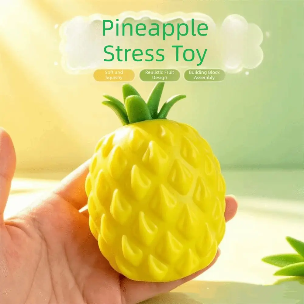 Boys Girls Pineapple Crispy Mango Shapable Hand Relax Crunchy Lemon Cute Pinch Blocks Filled Squishy Student Prize
