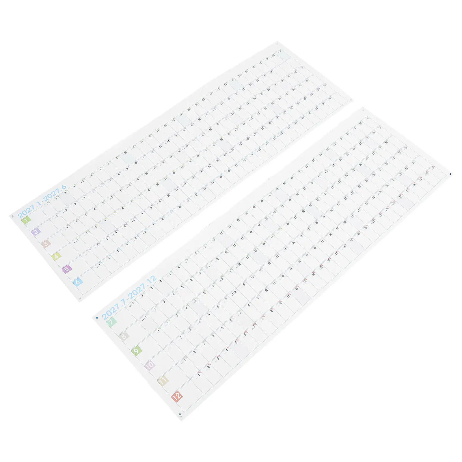 1Set Yearly Wall Calendar 2027 Large Colorful Full Year Planner Calendar Decorative Writable Wall Organizer with Planning