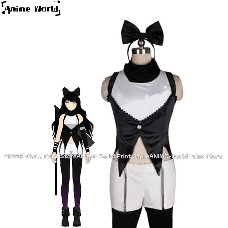 《Custom Size》Anime Blake Belladonna Female Black and White Costumes Halloween Costumes