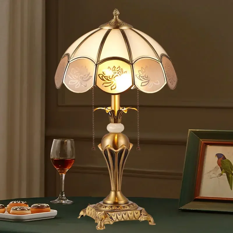 DORIAN Contemporary Brass Gold Table Lamp LED Creative Simple Glass Desk Light Copper For Home Study Bedroom Bedside