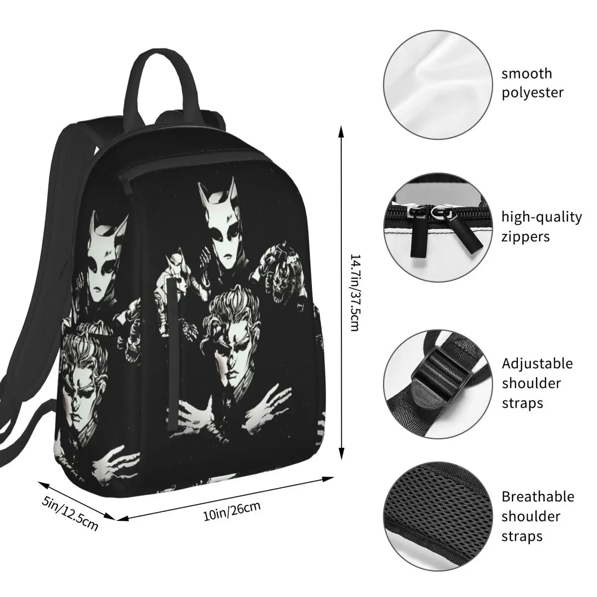 Yoshikage Kira Jojo Bizarre Adventure Backpack Student BookBag Boys Girls School Bag Laptop Shoulder Bags Men Women