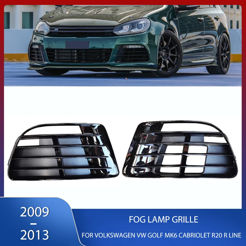 

Front Fog Light Vent Grille Lamp Trim Bezel Black For VW Golf MK6 Cabriolet R20 Scirocco R Line 2009-2013 5K0853665E 5K0853666E