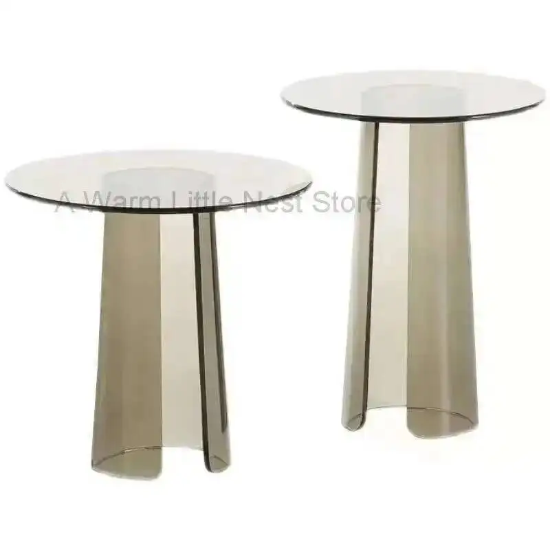 

Acrylic Tables Coffee Coffee Table Transparent Designer Table Round Crystal Tea Table Brown Mobile Round Side Nightstand