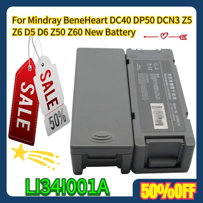 

For Mindray BeneHeart DC40 DP50 DCN3 Z5 Z6 D5 D6 Z50 Z60 LI34I001A New Battery