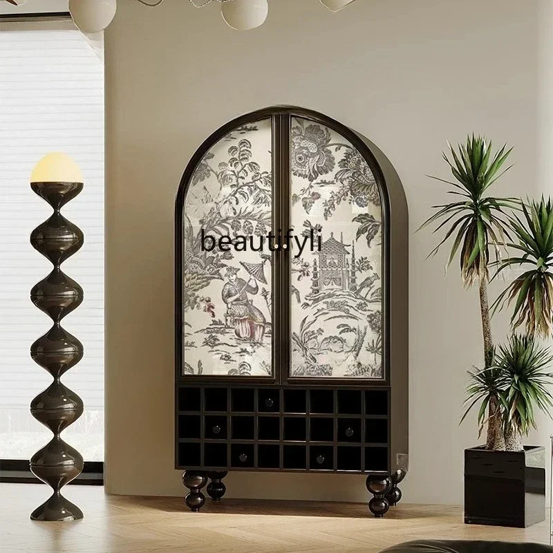 

X18 French creative wine cabinet, living room integrated wall storage cabinet, household multi-functional locker