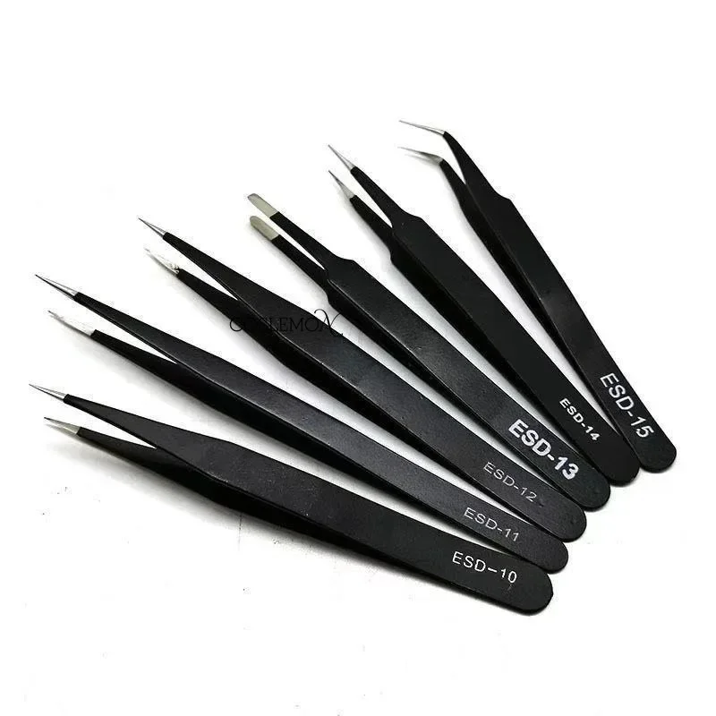 1/3pcs Stainless Steel Tweezers Eyelash Anti Static Fine Pointed Elbow Precision Grafting Lash Tweezer DIY Cosmetic Makeup Tools