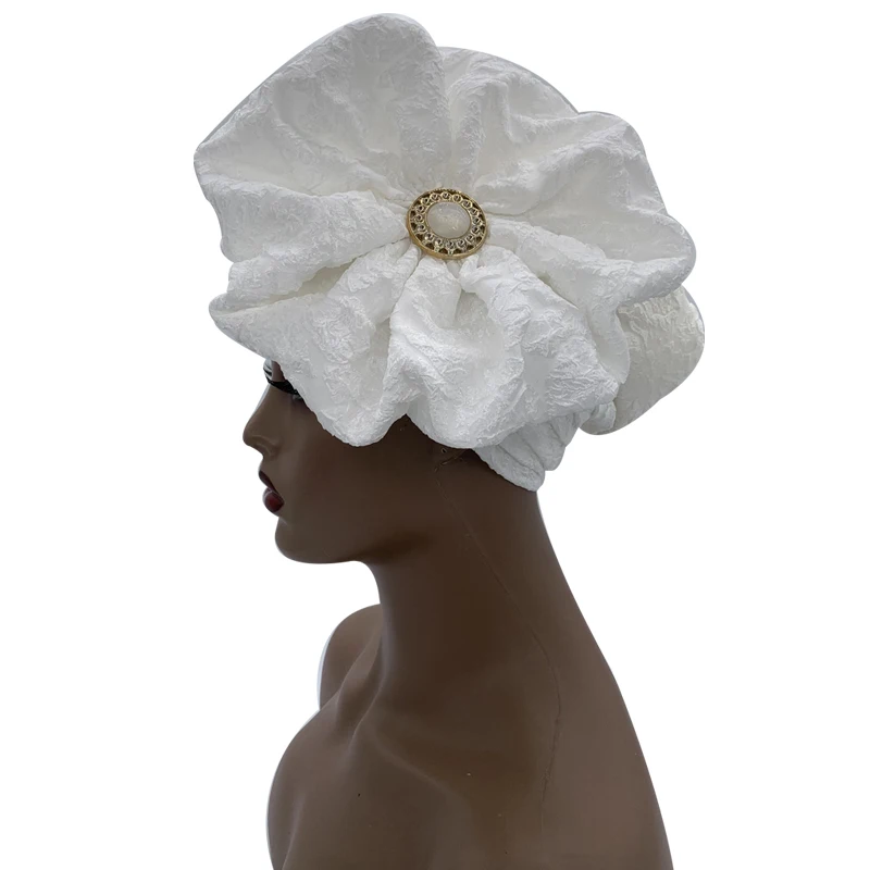 2026 Trendige Damen-Turbanmütze mit großer Blume, modische muslimische Hijab-Kappen, Diamanten-Kopftuch, Damen-Bandana, Chemo-Mütze, afrikanischer Hut – Detail 39