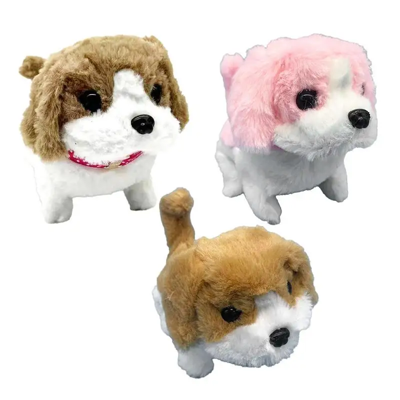 Eletrônico Andando Barking Robotic Puppy Pet Dog Plush Toy Bateria Controle Simulação Dog Interactive Toy Presente De Aniversário Para Crianças