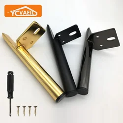 4pcs Legs for Furniture Metal Table Feet Hardware Mount Sofa Chair TV Dresser Bathroom Cabinet Gold Black Replacement Legs