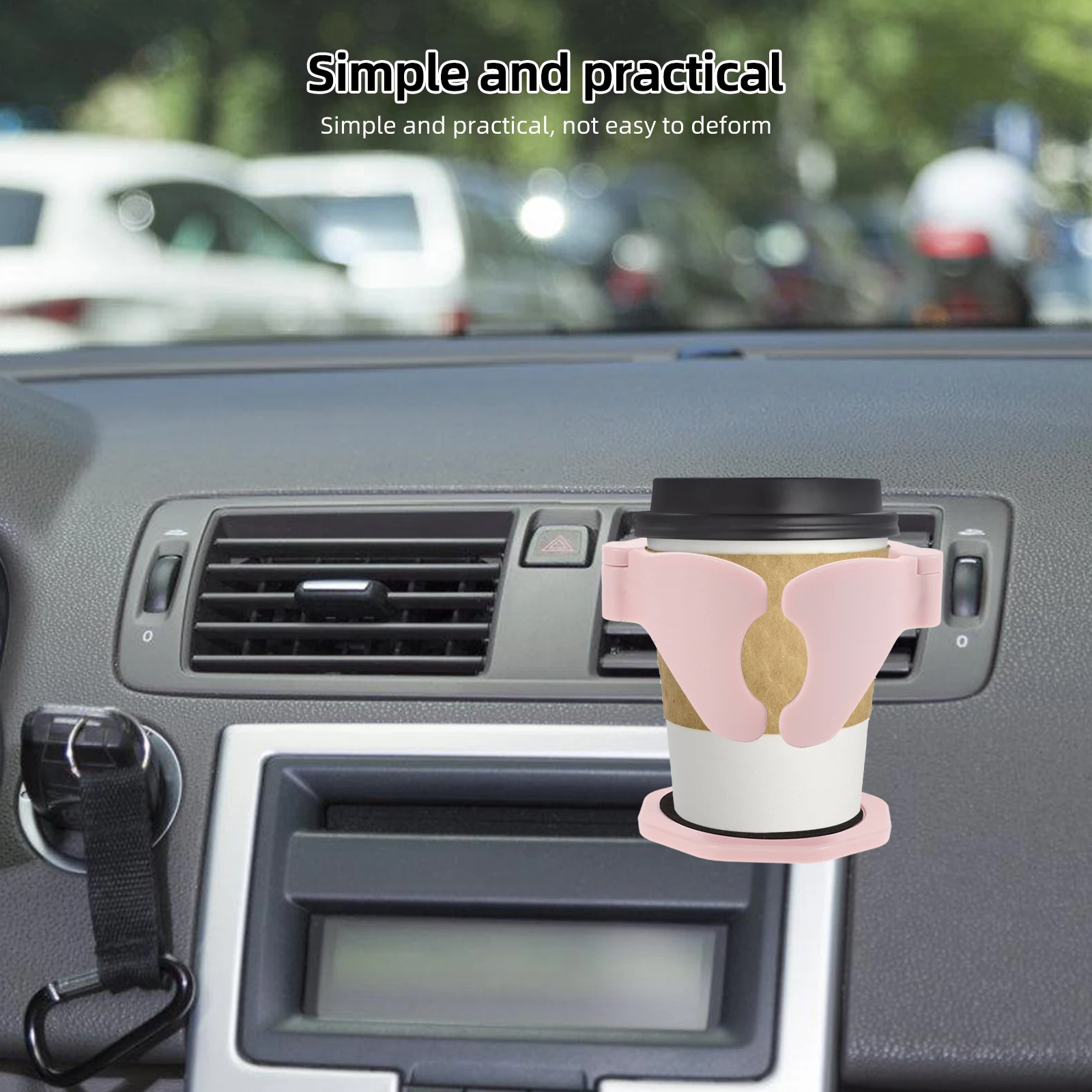 

Universal Car Cup Holder Multifunctional Vent Mount Drink Stand Phone Storage Durable Install Automotive Accessory Air