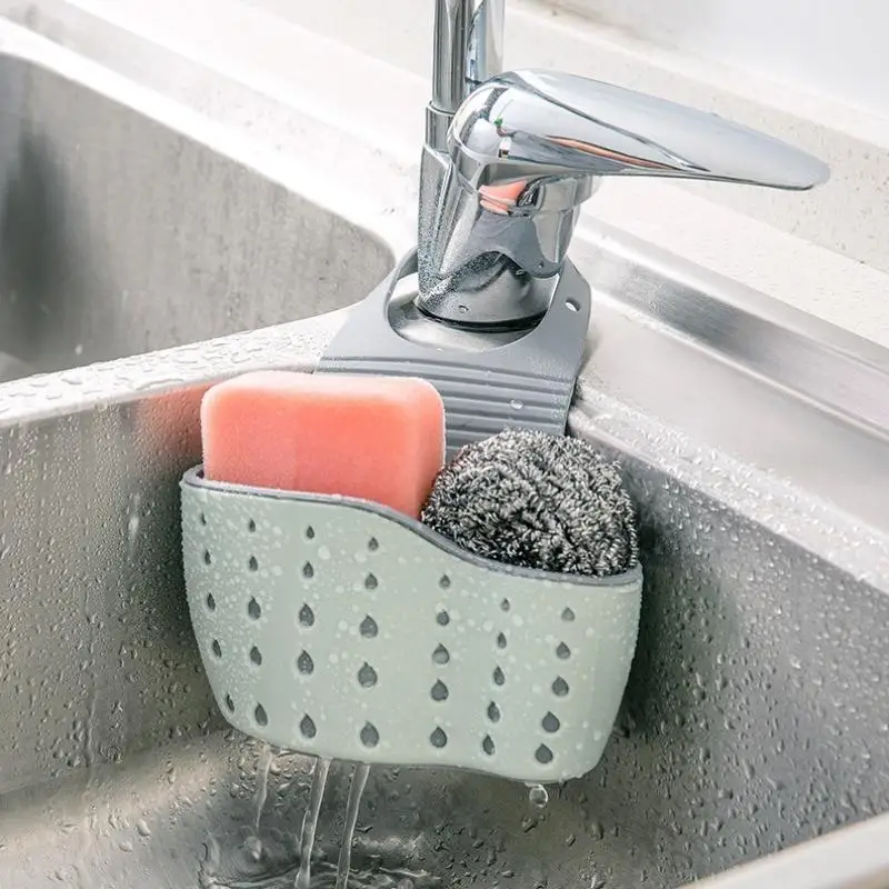 

Sink Hanging Basket Sponge Holder Hanging Sink Caddy With Drainage Holes Adjustable Kitchen Bathroom Storage Drying Organizer