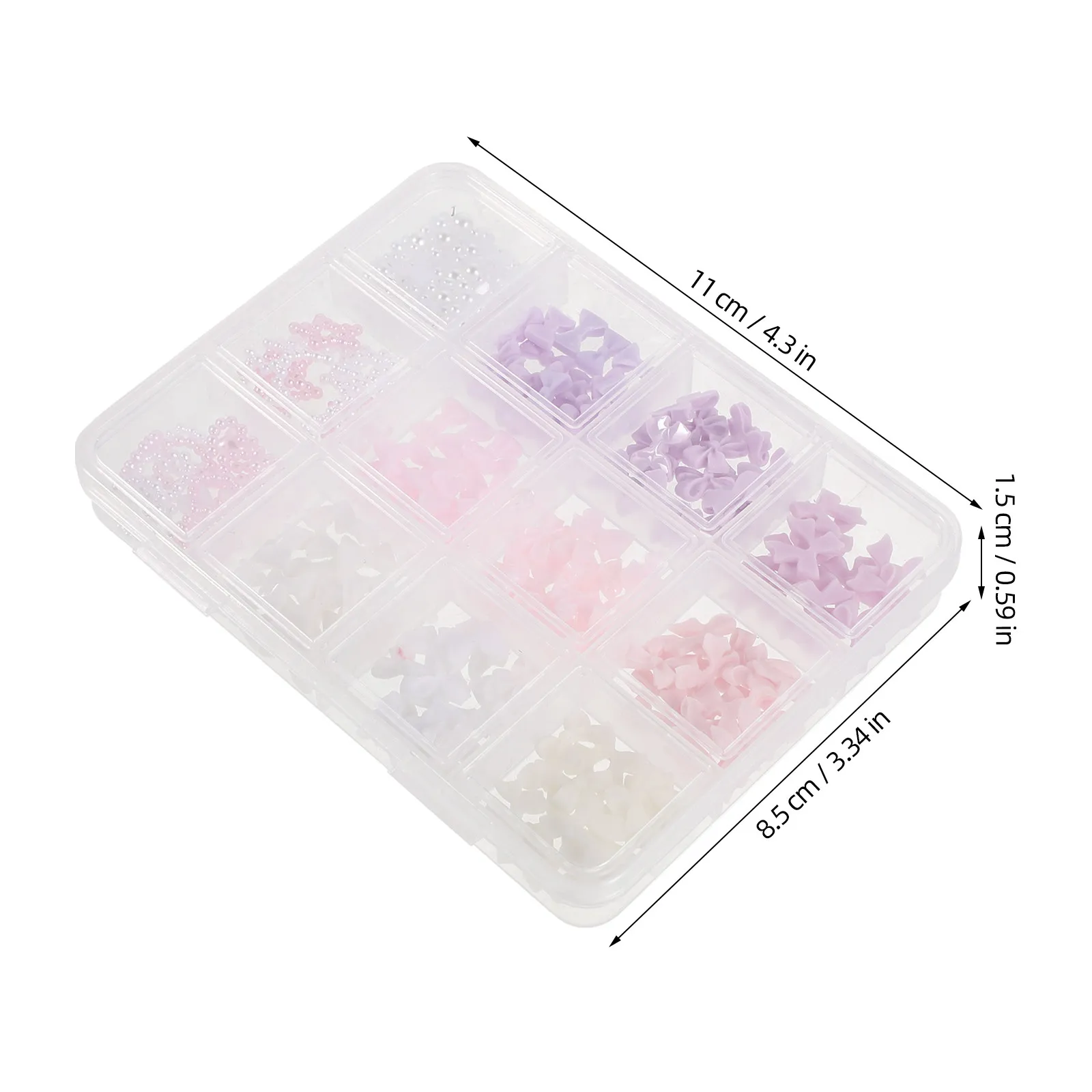 12 Grids Flatback Nail Charms Resin Pearl Decorations Star Heart Nail Art Jewelry DIY Craft Studio Supplies Resin Bow Charms