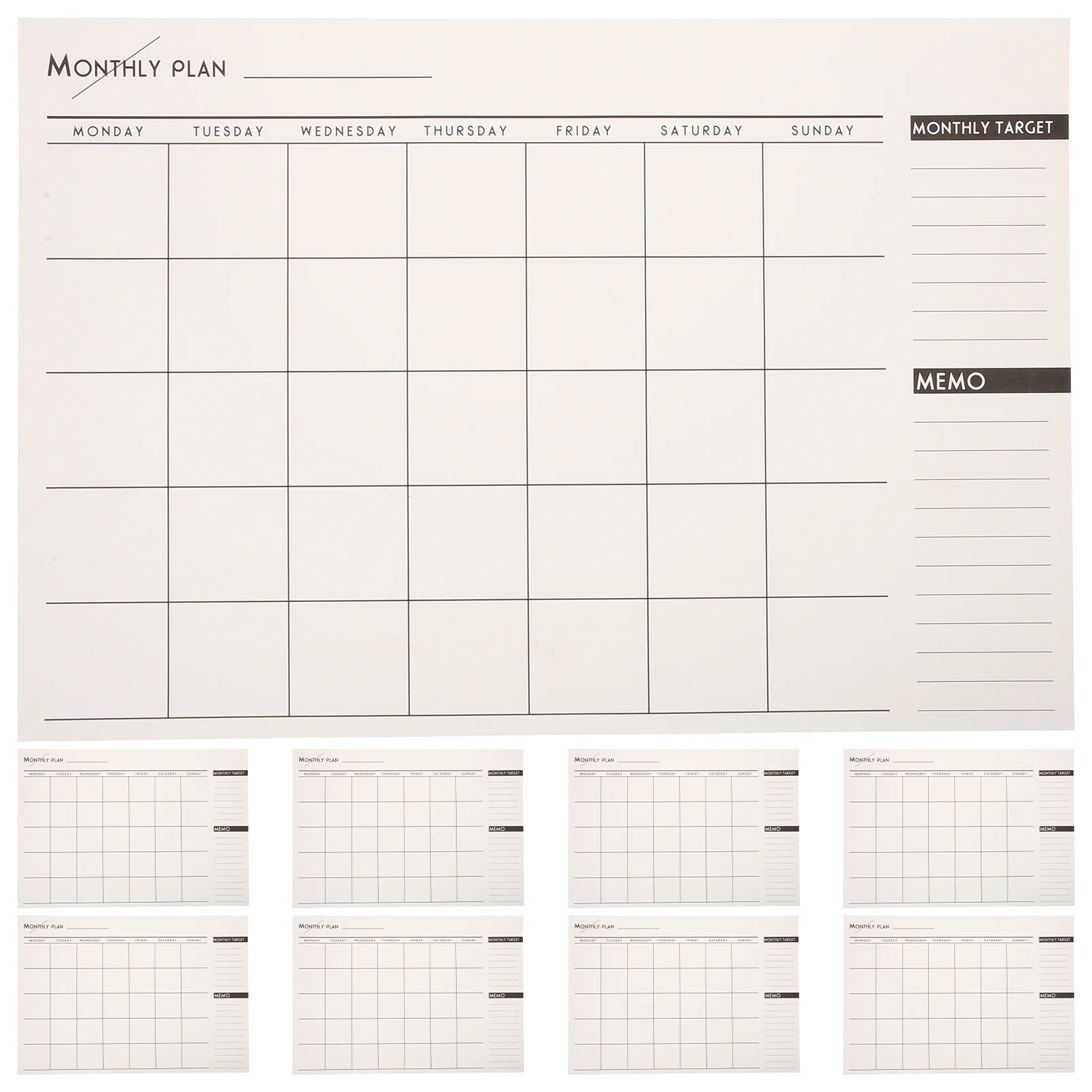 12 Pcs Simple The List Work Study Planner Daily Schedule Organizer Months Calendar Notepad