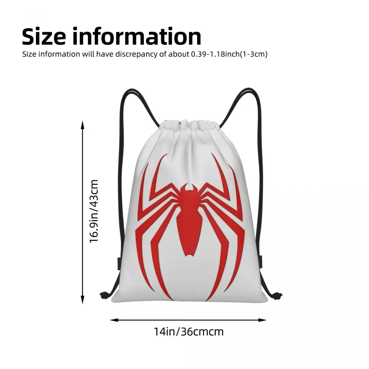 Custom Spider Man Cartoon Superhero Drawstring Bags Women Men Lightweight Sports Gym Storage Backpack