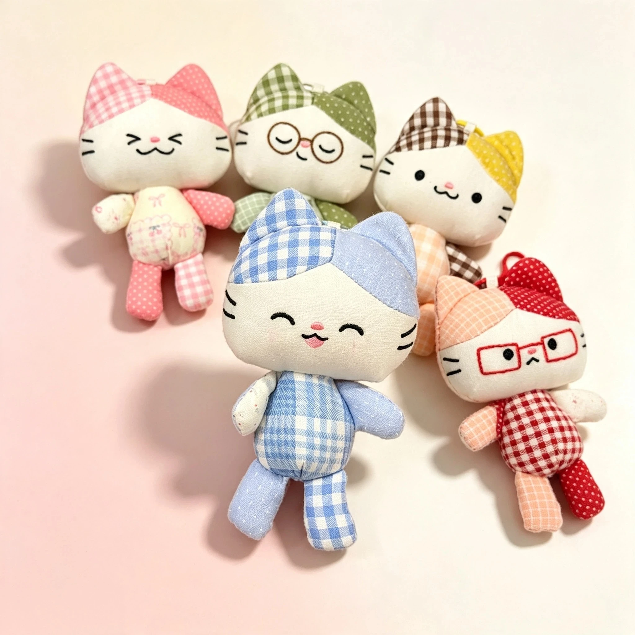 14cm Doritos Fabric Cat Plush Pendant Dopamine Color Cat Plush Doll Texture Splicing Doll Backpack Decor Good Friend Gift