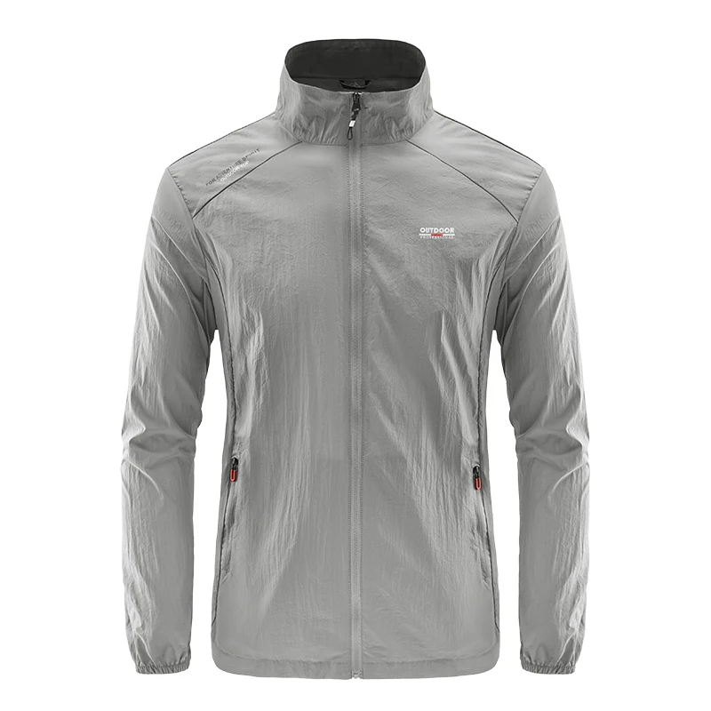 

Men's Casual Camping Fishing Waterproof Coat Summer Skin Windbreaker Men's Ultra Light UV Sunscreen Plus Size Jogging Jacket