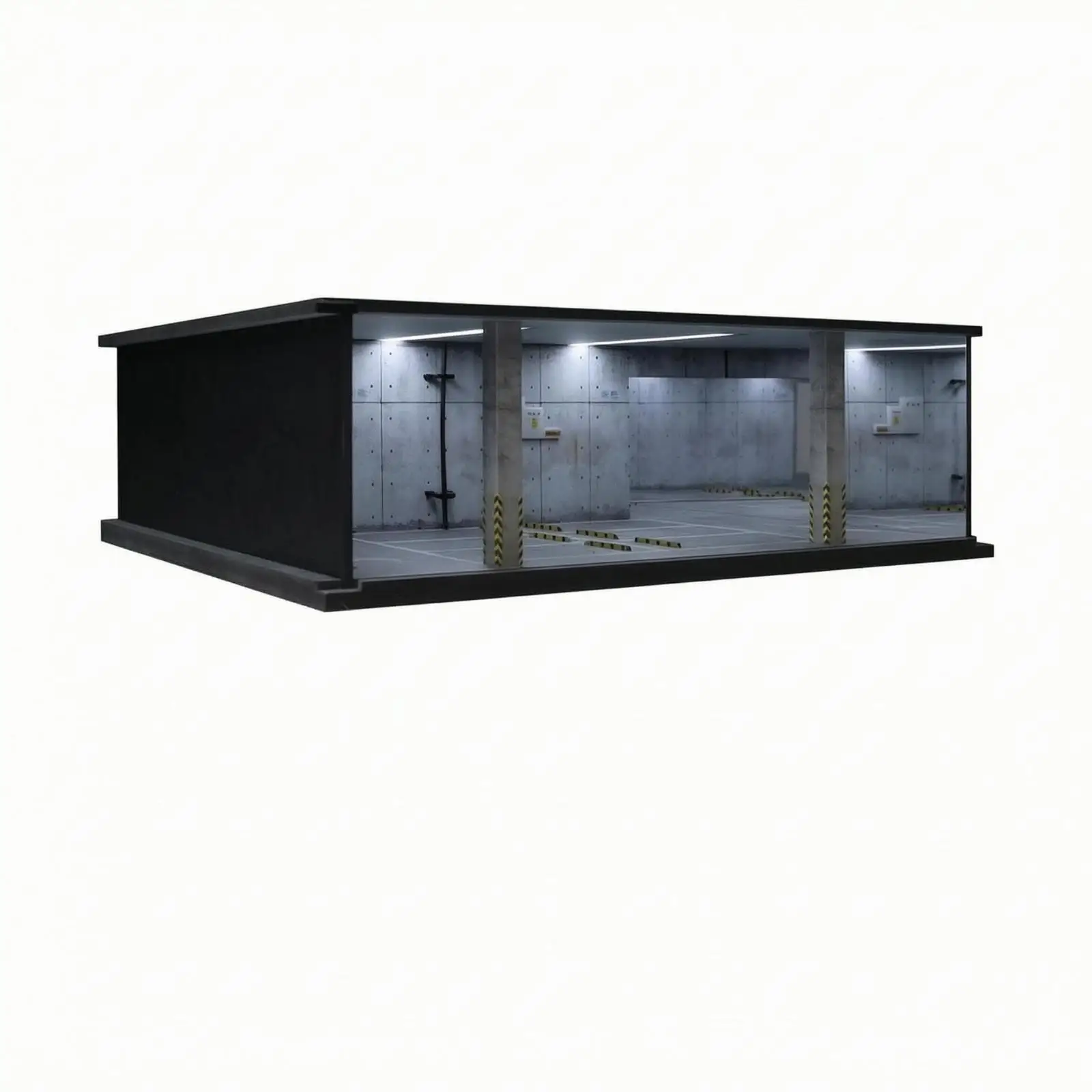 Miniature Car Display Garage 1 64 Scale Model Parking Scene with Concrete Effect and PVC Base