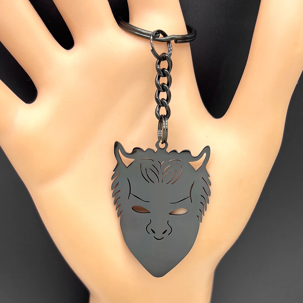 شبح قبل الميلاد مجهول الفولاذ المقاوم للصدأ كيرينغ للنساء الرجال الفولاذ المقاوم للصدأ الغول الفرقة البابا الفخري رمز مفتاح سلسلة مجوهرات هدية