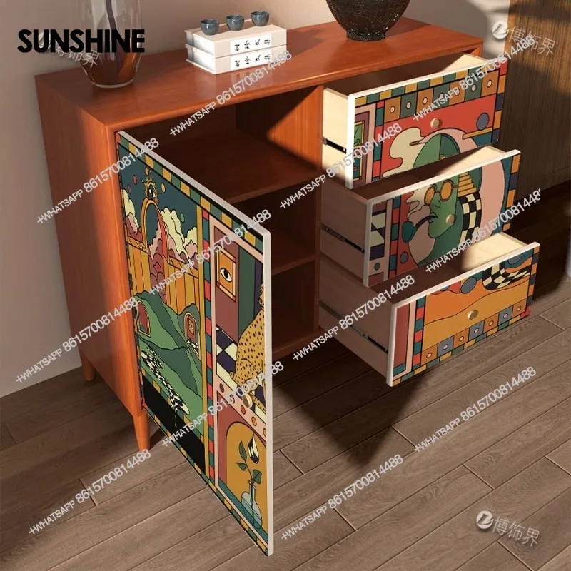 Librero Display Living Room Cabinets Nordic Console Luxury Wood Accent Cabinets Organizer Storage Craft Cajonera Home Furniture - Image 4